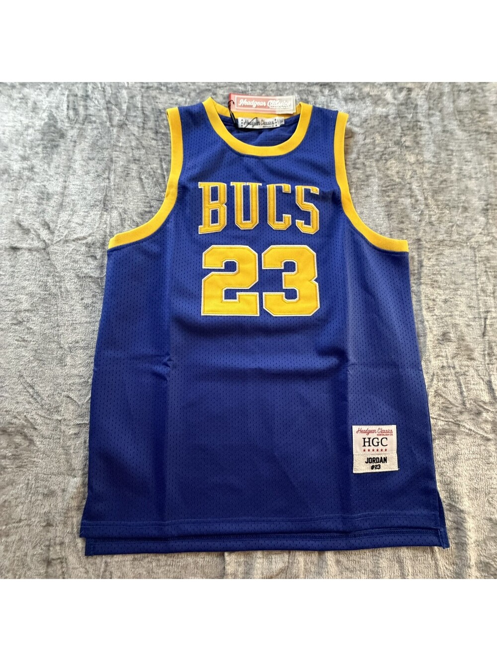 Headgear Classics Youth XL Michael Jordan Laney High School BUCS #23 Jersey Blue